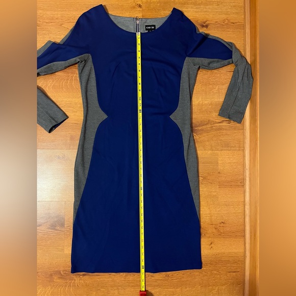 Dress Israel Designer Ronen Chen Gray Blue Long Sleeve Pencil Zip Dress‎ Size 10 - Picture 5 of 11
